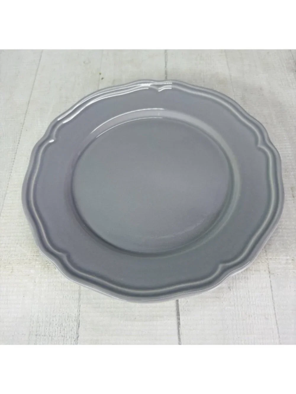 Ikea of Sweden ARV GRAY 15541 Scalloped Earthenware Salad Lunch 9